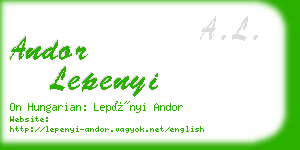 andor lepenyi business card